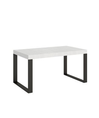 Table Tecno Premium - Table extensible 90x160/264 cm Tecno Premium Frêne Blanc Structure Anthracite