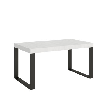 Table Tecno Premium - Table extensible 90x160/264 cm Tecno Premium Frêne Blanc Structure Anthracite