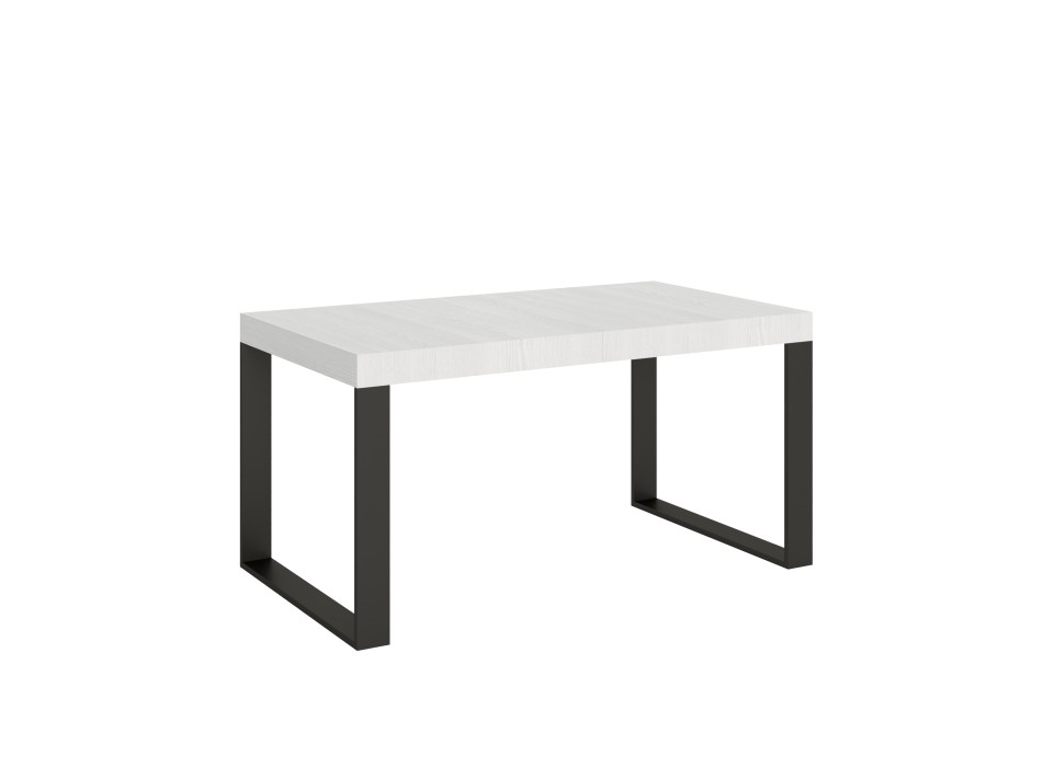 Table Tecno Premium - Table extensible 90x160/264 cm Tecno Premium Frêne Blanc Structure Anthracite