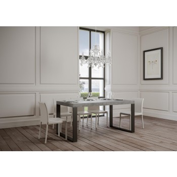 Table Tecno Premium - Table extensible 90x180/284 cm Tecno Premium Frêne Blanc Structure Anthracite