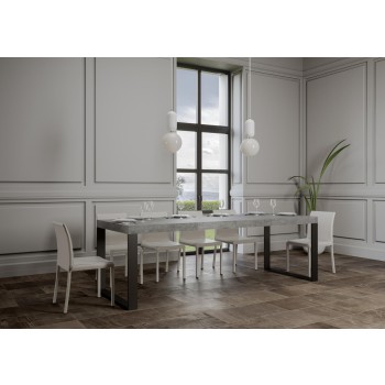 Table Tecno Premium - Table extensible 90x180/284 cm Tecno Premium Frêne Blanc Structure Anthracite