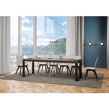 Tecno Premium Table - Table extensible 90x90/246 cm Tecno Premium Frêne Blanc