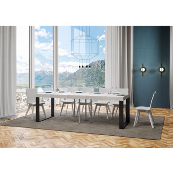 Tecno Premium Table - Table extensible 90x90/246 cm Tecno Premium Frêne Blanc