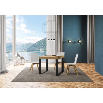 Tecno Premium Table - Table extensible 90x90/246 cm Tecno Premium Frêne Blanc