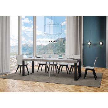 Tecno Premium Table - Table extensible 90x90/246 cm Tecno Premium Frêne Blanc