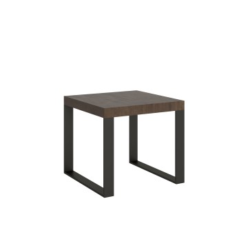 Table Tecno - Table extensible 90x90/246 cm Tecno Frêne Blanc Structure Anthracite