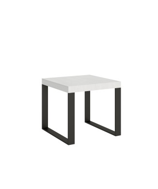 Table Tecno - Table extensible 90x90/246 cm Tecno Frêne Blanc Structure Anthracite