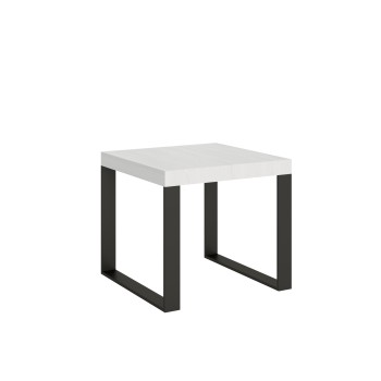 Table Tecno - Table extensible 90x90/246 cm Tecno Frêne Blanc Structure Anthracite