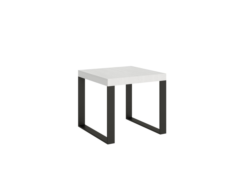 Table Tecno - Table extensible 90x90/246 cm Tecno Frêne Blanc Structure Anthracite