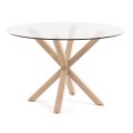 Table ronde Full Argo en verre et pieds en acier 120cm