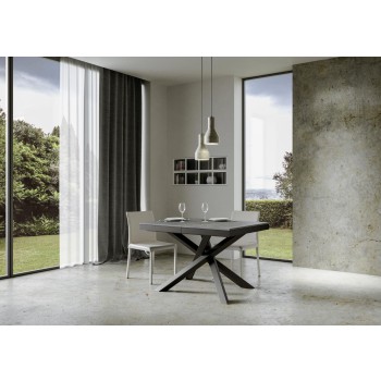 Table Volantis Evolution structure Anthracite - Table extensible 90x120/224 cm Volantis Evolution Frêne Blanc structure Anthracite