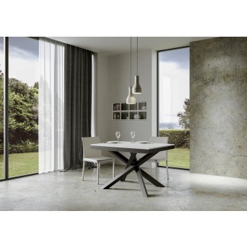 Table Volantis Evolution structure Anthracite - Table extensible 90x120/224 cm Volantis Evolution Frêne Blanc structure Anthracite