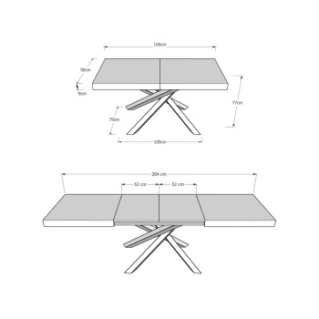 Table Volantis Evolution structure Anthracite - Table extensible 90x160/264 cm Volantis Evolution Frêne Blanc structure Anthracite