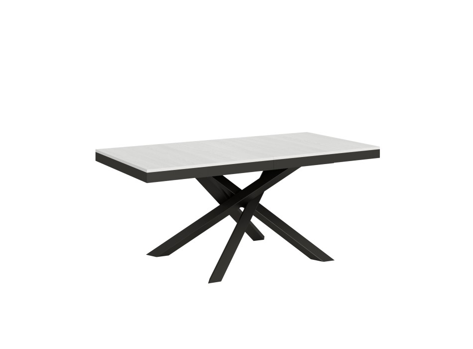 Table Volantis Evolution structure Anthracite - Table extensible 90x180/284 cm Volantis Evolution Frêne Blanc structure Anthracite