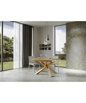 Table Volantis Evolution Structure Or - Table extensible 90x120/224 cm Volantis Evolution Frêne Blanc Structure Or