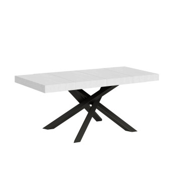 Table Volantis Premium structure Anthracite - Table extensible 90x120/224 cm Volantis Premium Frêne Blanc structure Anthracite