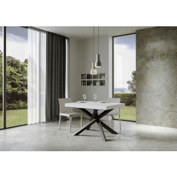 Table Volantis Premium structure Anthracite - Table extensible 90x130/234 cm Volantis Premium Frêne Blanc structure Anthracite