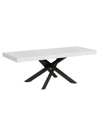 Table Volantis Premium structure Anthracite - Table extensible 90x160/264 cm Volantis Premium Frêne Blanc structure Anthracite