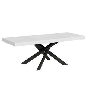 Table Volantis Premium structure Anthracite - Table extensible 90x160/264 cm Volantis Premium Frêne Blanc structure Anthracite