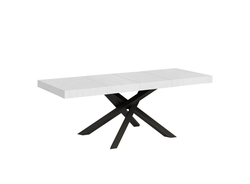 Table Volantis Premium structure Anthracite - Table extensible 90x160/264 cm Volantis Premium Frêne Blanc structure Anthracite