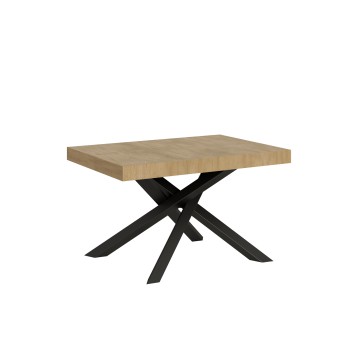 Table Volantis structure Anthracite - Table extensible 90x120/224 cm Volantis Frêne Blanc structure Anthracite