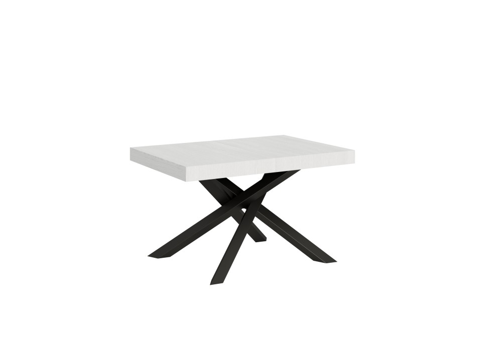 Table Volantis structure Anthracite - Table extensible 90x120/224 cm Volantis Frêne Blanc structure Anthracite