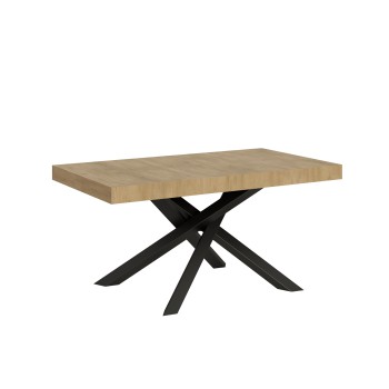 Table Volantis structure Anthracite - Table extensible 90x160/264 cm Volantis Frêne Blanc structure Anthracite