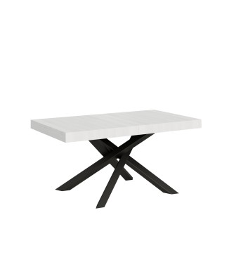 Table Volantis structure Anthracite - Table extensible 90x160/264 cm Volantis Frêne Blanc structure Anthracite