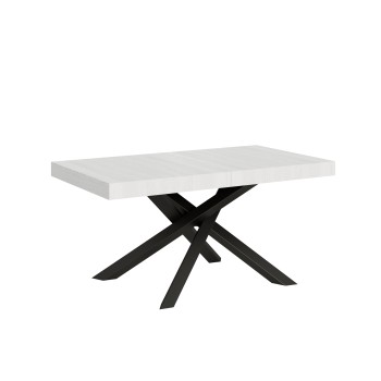 Table Volantis structure Anthracite - Table extensible 90x160/264 cm Volantis Frêne Blanc structure Anthracite