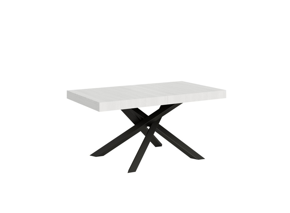 Table Volantis structure Anthracite - Table extensible 90x160/264 cm Volantis Frêne Blanc structure Anthracite