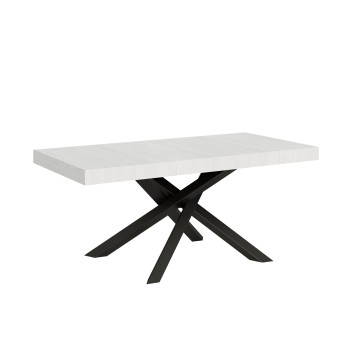 Table Volantis structure Anthracite - Table extensible 90x180/440 cm Volantis Frêne Blanc structure Anthracite