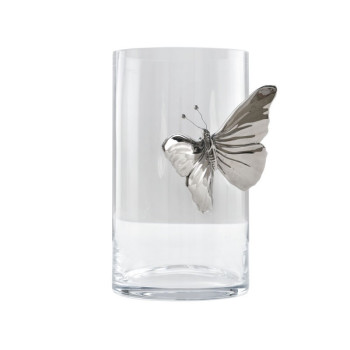 Vase en verre transparent Papillon en céramique