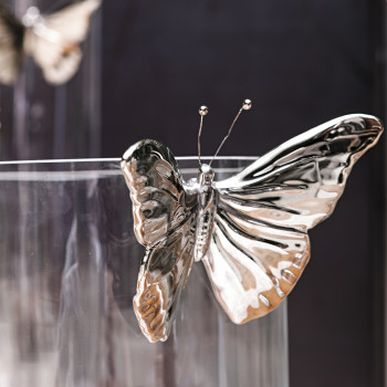 Vase en verre transparent Papillon en céramique