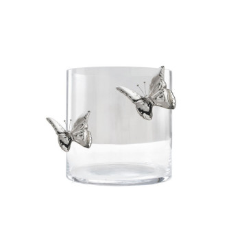 Vase en verre transparent Papillon en céramique