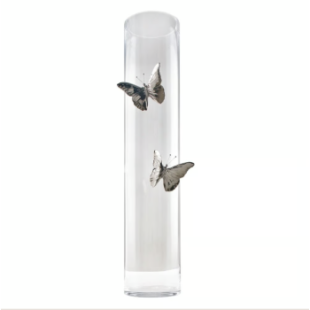 Vase en verre transparent Papillon en céramique